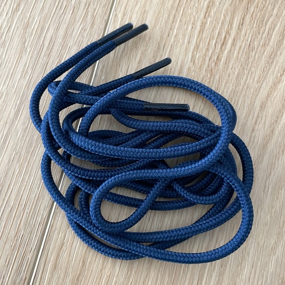 Navy Round Cotton Shoelaces - Picture 1 of 3